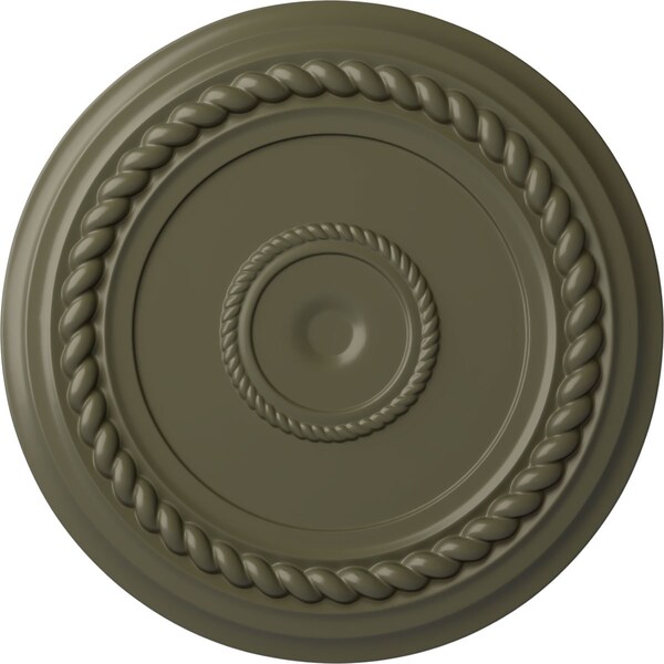 Ekena Millwork Alexandria Rope Ceiling Medallion (Fits Canopies up to 4 5/8"), 19 5/8"OD x 1 1/2"P, Painted Turtle CM18ALPTF - main